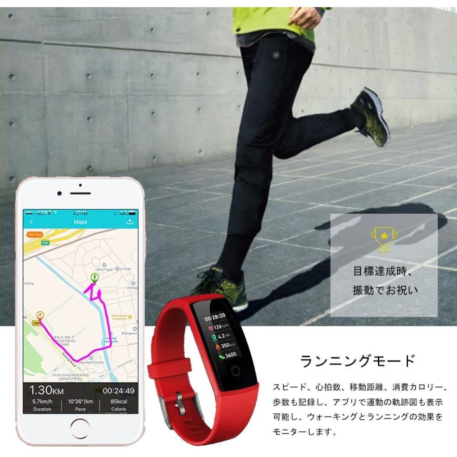 最新版 スマートウォッチ カラースクリーン 血圧 活動量計 心拍計 歩数計 スマートブレスレット 防水 ランニングモード リアルタイム測り Tutores Com Br