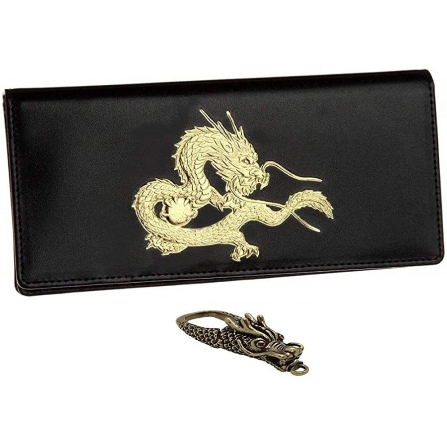皇帝龍 長財布 ウォレット 風水 和柄 秘伝 財布 帽子 ファッション小物 金運 アップ 本金箔 龍神 黒色 メンズ 日本製 ウォレット 和柄 Sora Chip3号店 人気商品オススメ