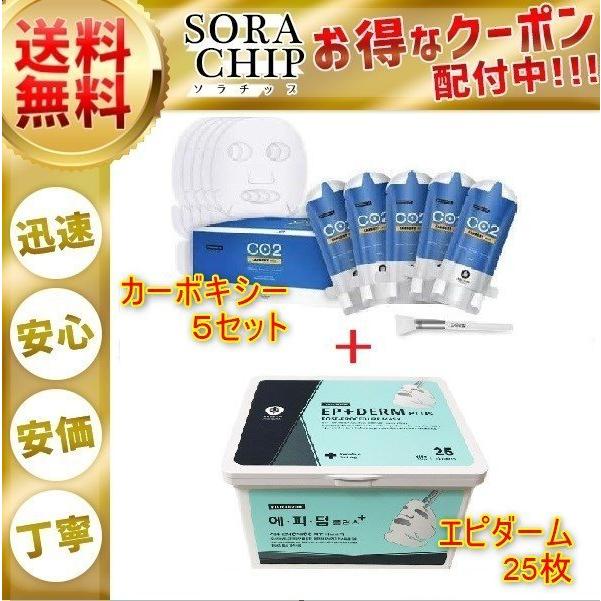 カーボキシー炭酸ガスパック5回分＆エピダームプラスマスク25枚