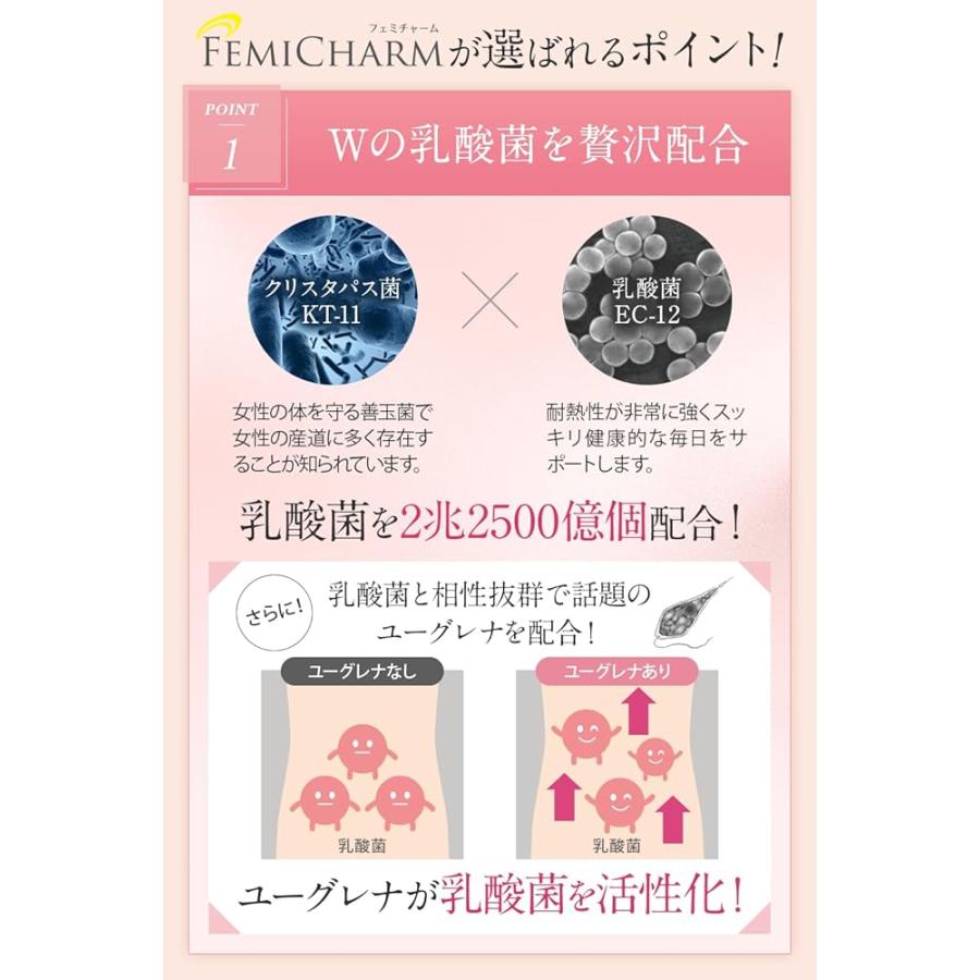 フェミチャーム FEMICHARM 乳酸菌サプリメント W乳酸菌配合 酪酸