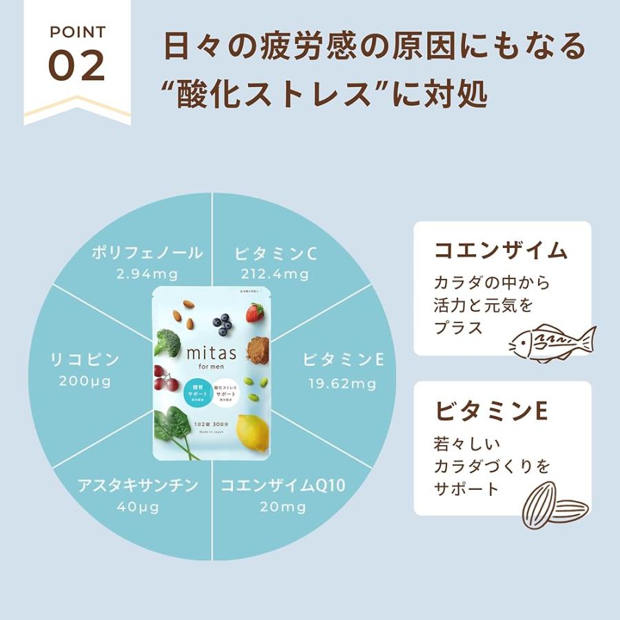 mitas ミタス mitas for men 葉酸サプリメント 男性用 妊活 マカ 亜鉛 