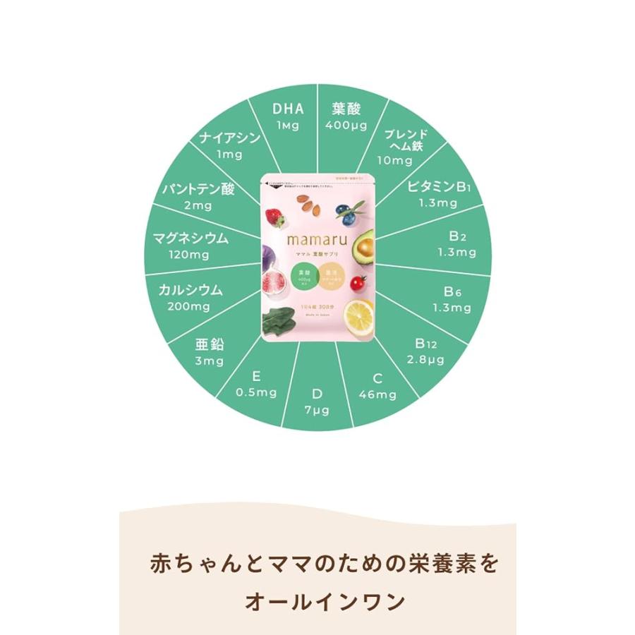 ママル mamaru 妊娠期特化の葉酸サプリ 120粒 : SORA CHIP Yahoo!店