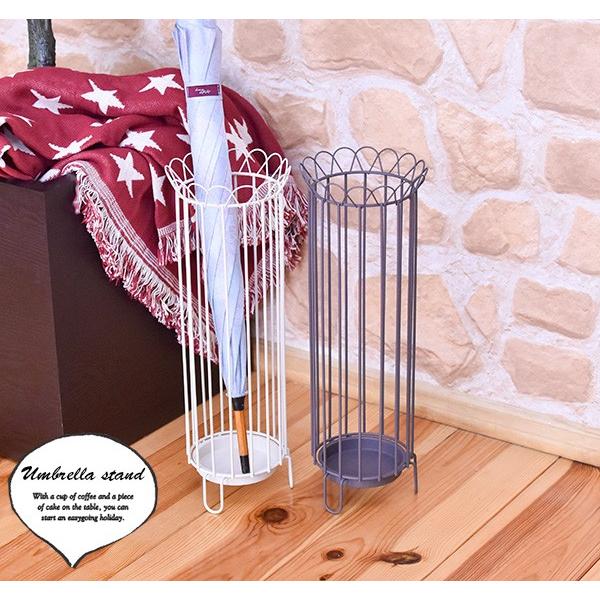 傘立て AKB-407 アイボリー・グレーブラウン アンティーク おしゃれ