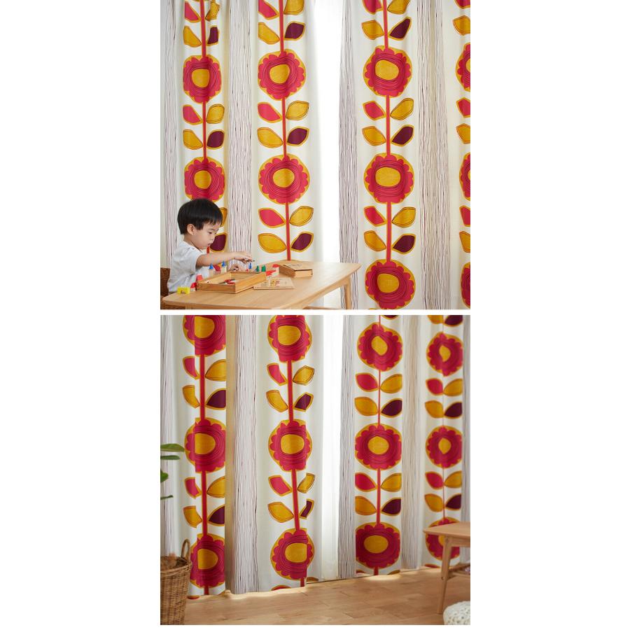 スミノエ 遮光カーテン SAN FLOWER（サンフラワー） 巾100×丈178cm（1
