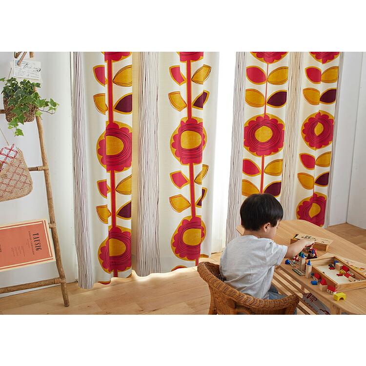スミノエ 遮光カーテン SAN FLOWER（サンフラワー） 巾100×丈178cm（1