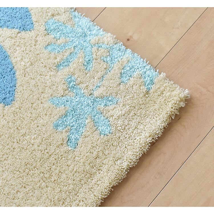 スミノエ 玄関マット HACHI（ハチ） 45×75 cm ライトブルー・イエロー