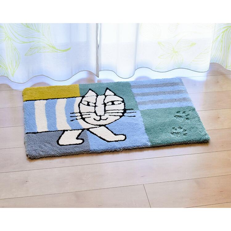 アスワン 玄関マット おさんぽマイキー 50×80cm リサラーソン 猫 アスワン 玄関マット おさんぽマイキー 50×80cm リサラーソン 猫