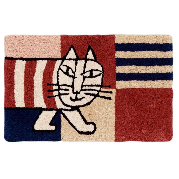 アスワン 玄関マット おさんぽマイキー 50×80cm リサラーソン 猫 アスワン 玄関マット おさんぽマイキー 50×80cm リサラーソン 猫