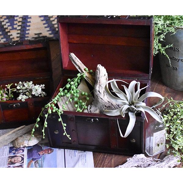 アンティークトランク スクエア Lサイズ 木箱 トランク 収納