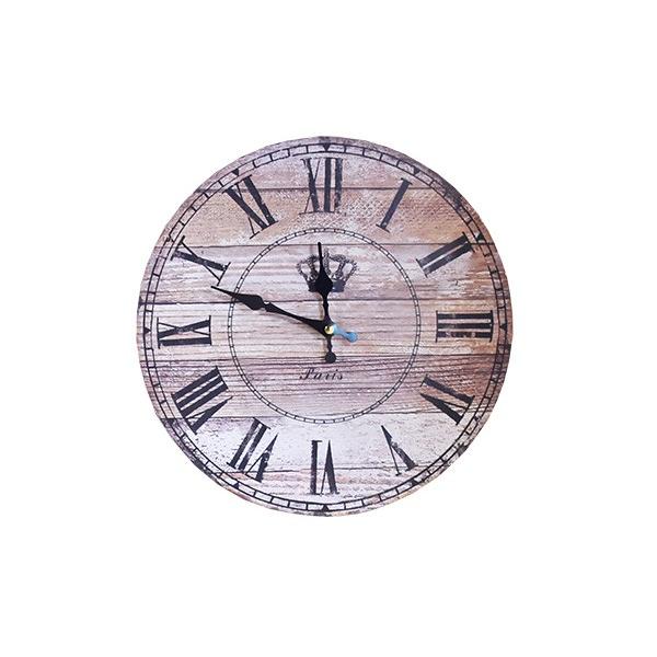 壁掛け時計 ウォールクロック 円形 クラシック アンティーク 84205WC 掛け時計 アンティークウッド 28cm円形 アンティーク風のレトロ 時計