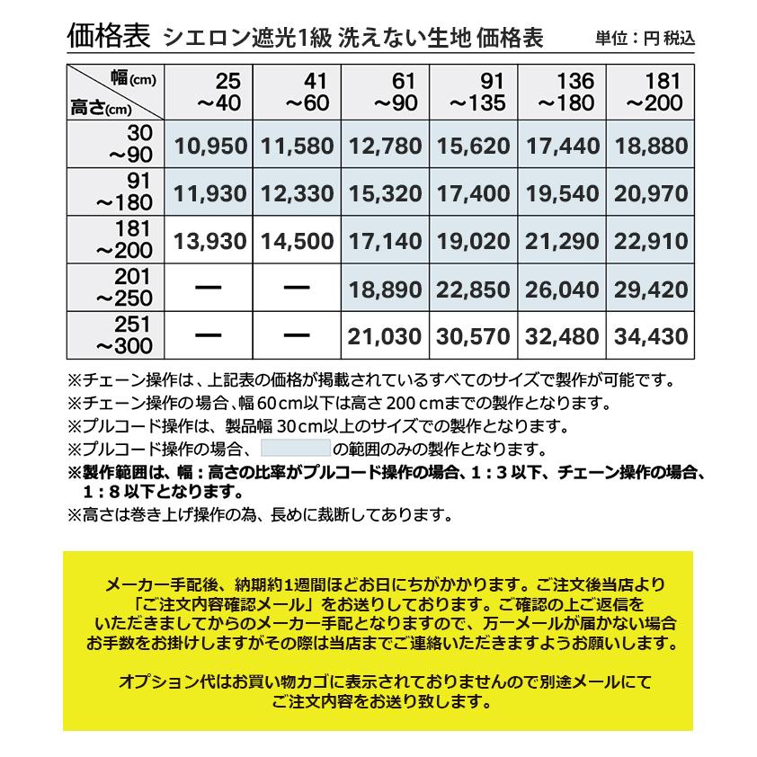 立川機工 ロールスクリーン シエロン 遮光1級 6色 オーダーサイズ（幅