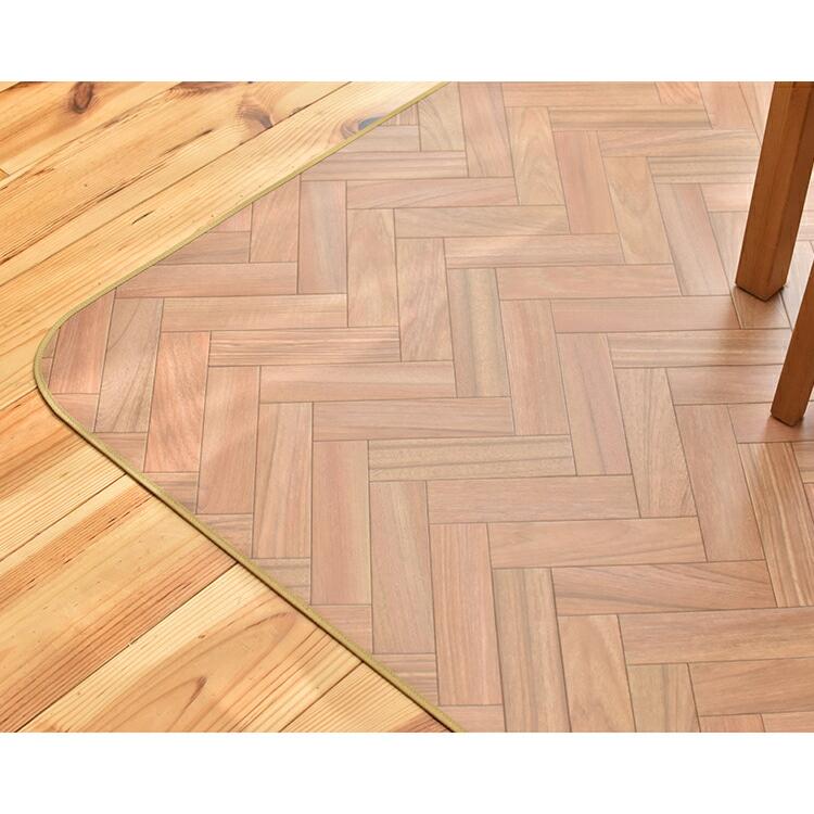 （受注生産）ダイニングラグ 撥水 ヘリンボーン 182cm×250〜280cm　E1047（ベージュ）・E1048（ブラウン）・E1049（ダーク）　日本製 クッションフロア_3
