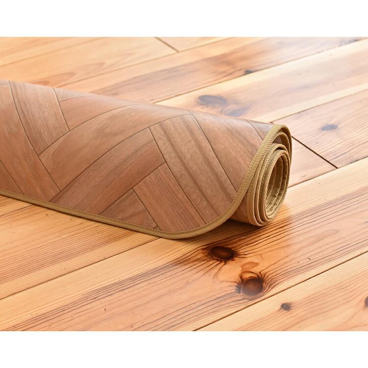（受注生産）ダイニングラグ 撥水 ヘリンボーン 182cm×250〜280cm　E1047（ベージュ）・E1048（ブラウン）・E1049（ダーク）　日本製 クッションフロア_7