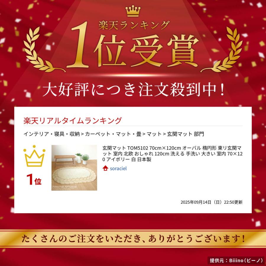 東リ 玄関マット TOM5102 70cm×120cm オーバル 楕円形 東リ玄関マット