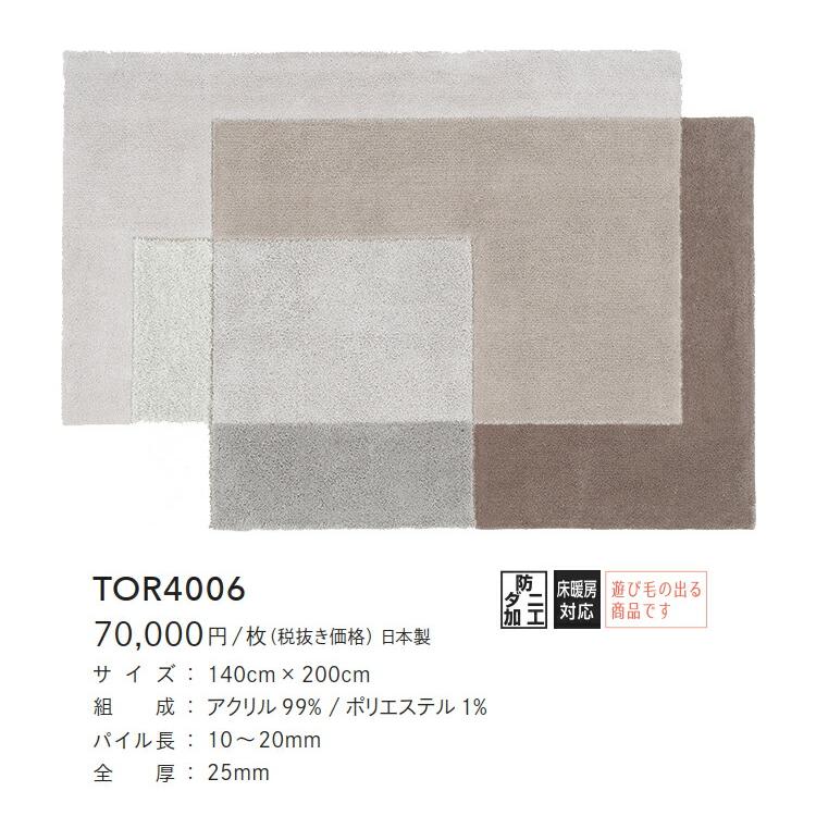 東リ（TOLI） ラグマット TOR4006 140cm×200cm（変形） ラグマット