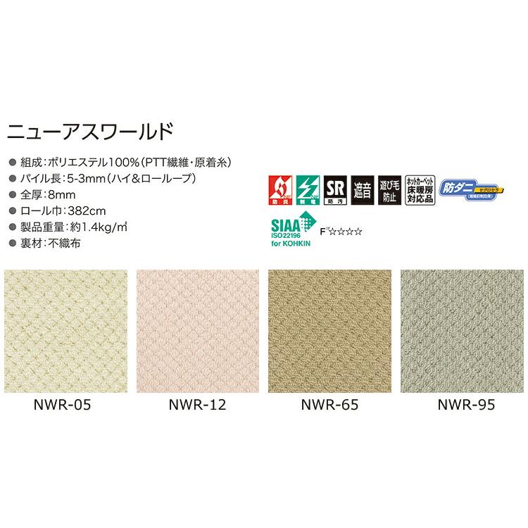 防汚 カーペット ニューアスワールド （ヨコ）130〜150cm（タテ）231〜250cm 防炎 遮音 PTT繊維 　日本製_8