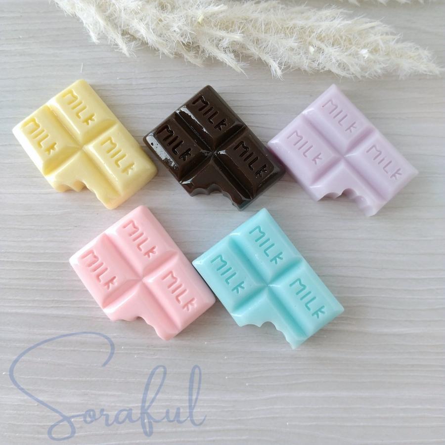 デコパーツ かじりかけチョコレート 食べかけ チョコ ホワイトチョコ