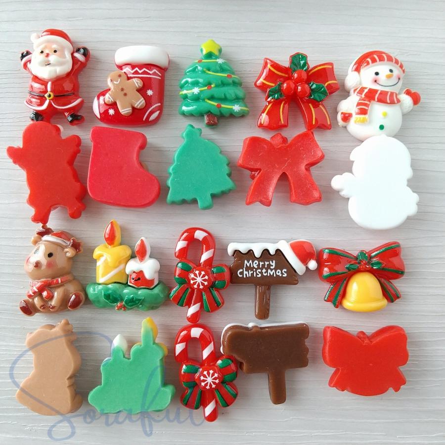 デコパーツ クラッシック クリスマス パーツ 貼り付けパーツ 10