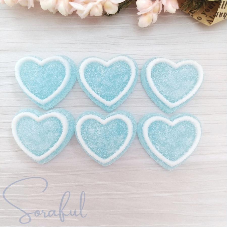デコパーツ ハートのアイシングシュガーキャンディ グミ 貼り付け
