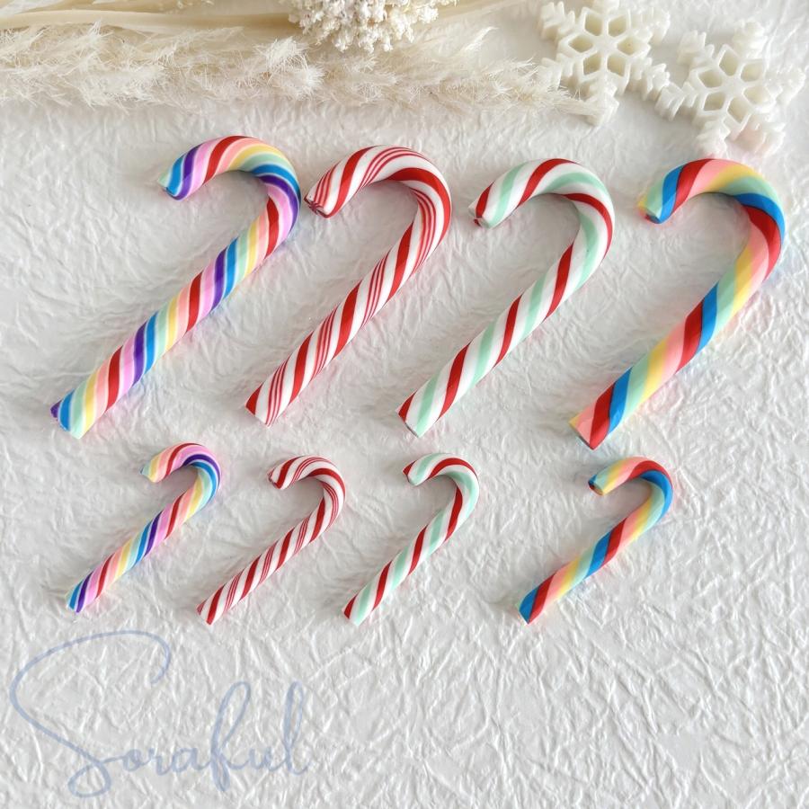 デコパーツ キャンディーケーン クリスマス キャンディケイン 4個 D