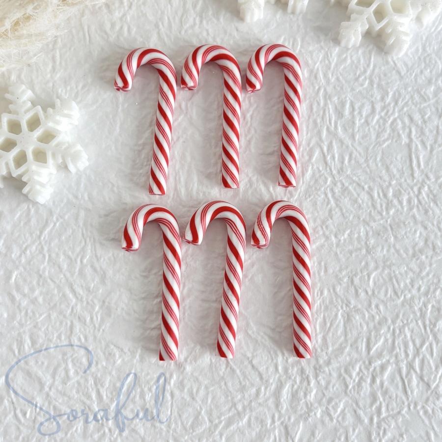 デコパーツ キャンディーケーン クリスマス キャンディケイン 4個 D