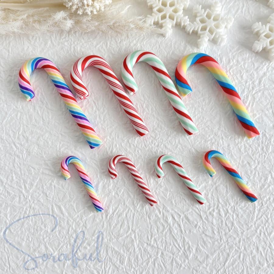 デコパーツ キャンディーケーン クリスマス キャンディケイン 4個 D