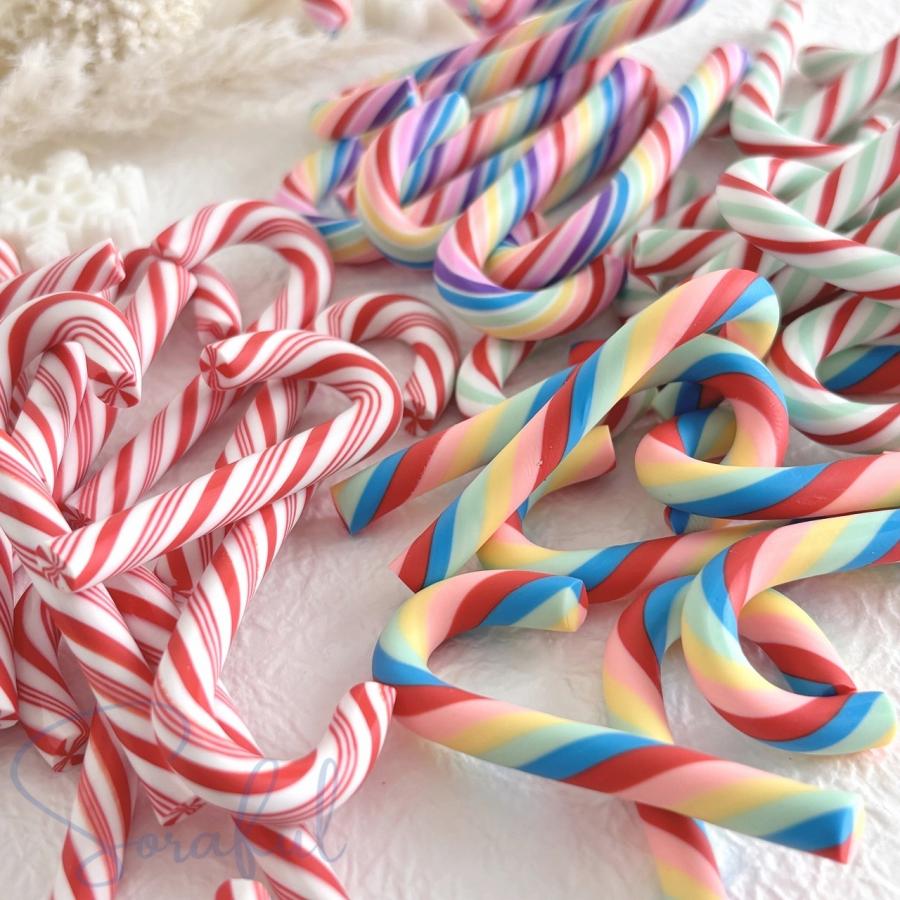 デコパーツ キャンディーケーン クリスマス キャンディケイン 4個 D