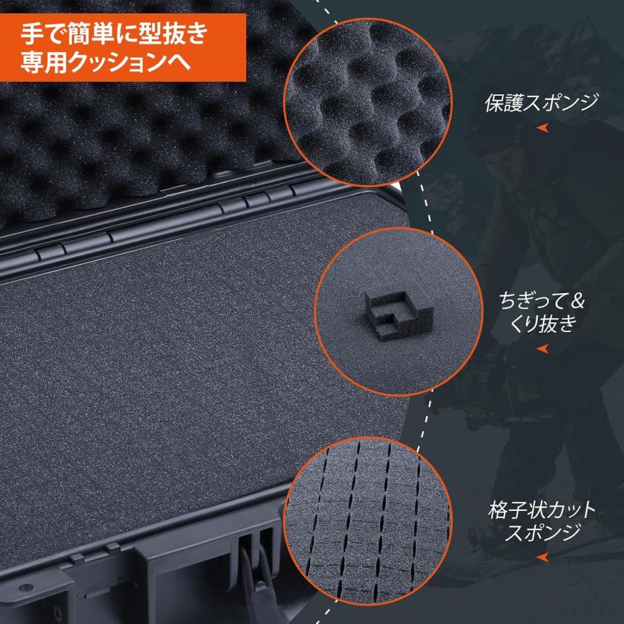 Lykus HC-3820 防水防塵 プロテクターケース 格子状カットスポンジ内蔵