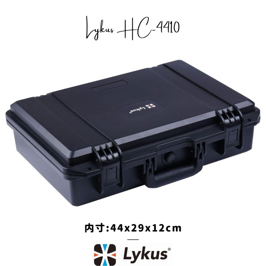 Lykus HC-4410 防水防塵プロテクターケース 格子状カットスポンジ内蔵 内寸:44x29x12cm ピストル ドローン カメラ レンズ タブレットに適用 SGS認証 IP67級｜sorakara