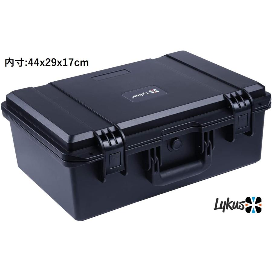【数量は多】 Lykus HC-4420 防水ハードケース カスタム可能 インナーフォーム 格子状カットスポンジが内蔵 内寸:44x29x17cm | カメラ レンズ ドローン 無線 測定器 工具 カメラケース