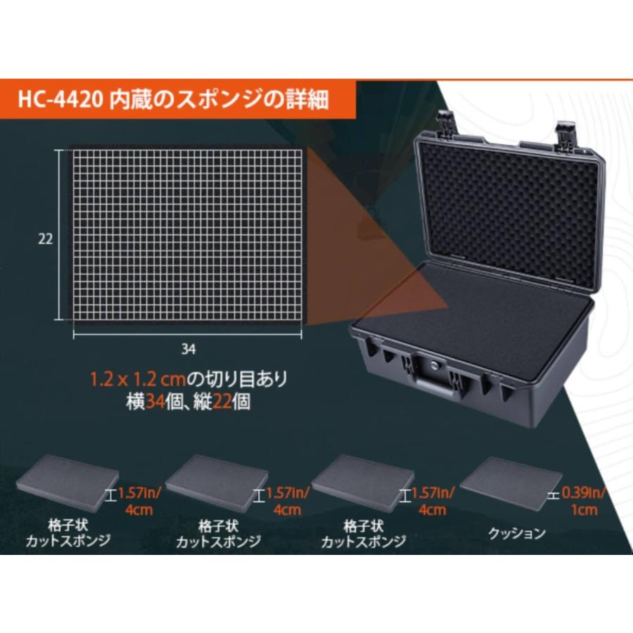 Lykus HC-4420 防水防塵 プロテクターケース 格子状カットスポンジ内蔵