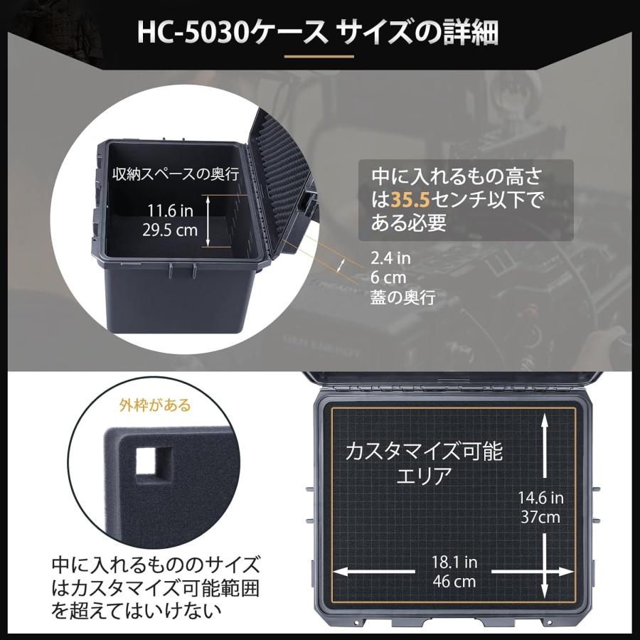 Lykus HC-5030 防水防塵 プロテクターケース 格子状カットスポンジ内蔵 