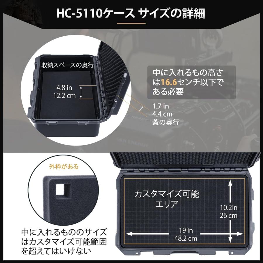Lykus HC-5110 防水防塵 プロテクターケース 格子状カットスポンジ内蔵