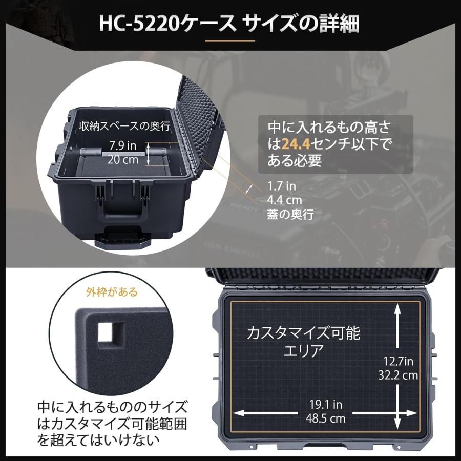 爆買 Lykus HC-5220 車輪付 防水防塵 プロテクターケース キャスター付