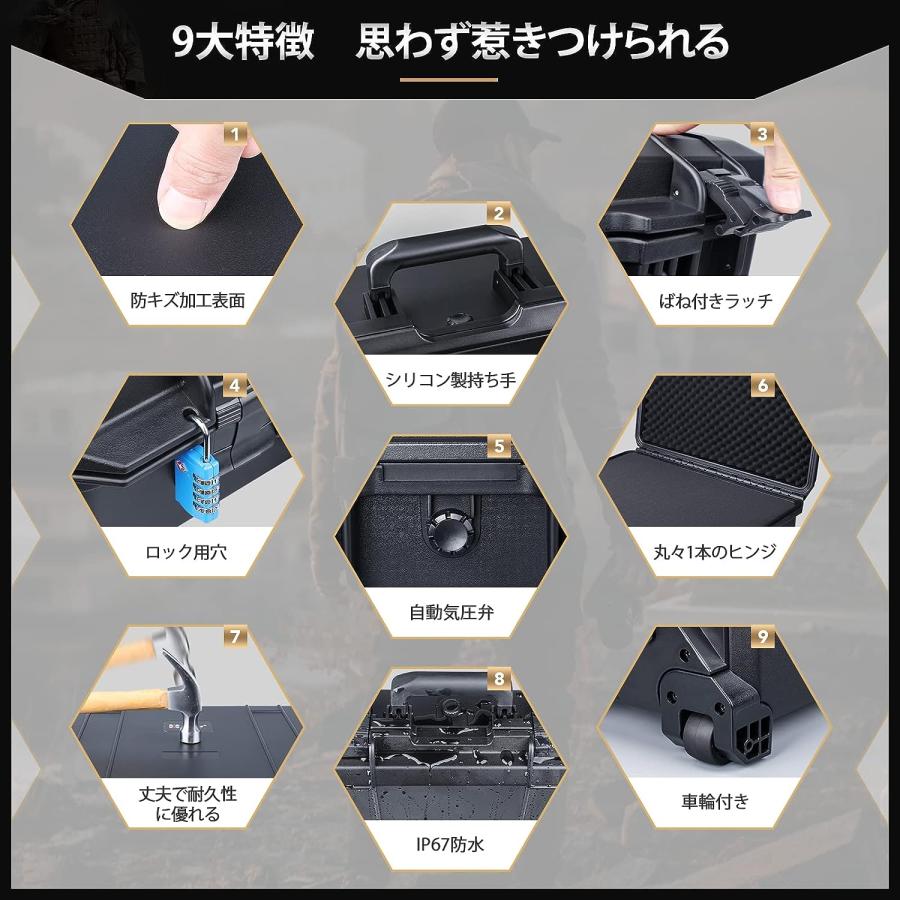 Lykus HC-5230 車輪付 防水防塵 プロテクターケース キャスター付 格子