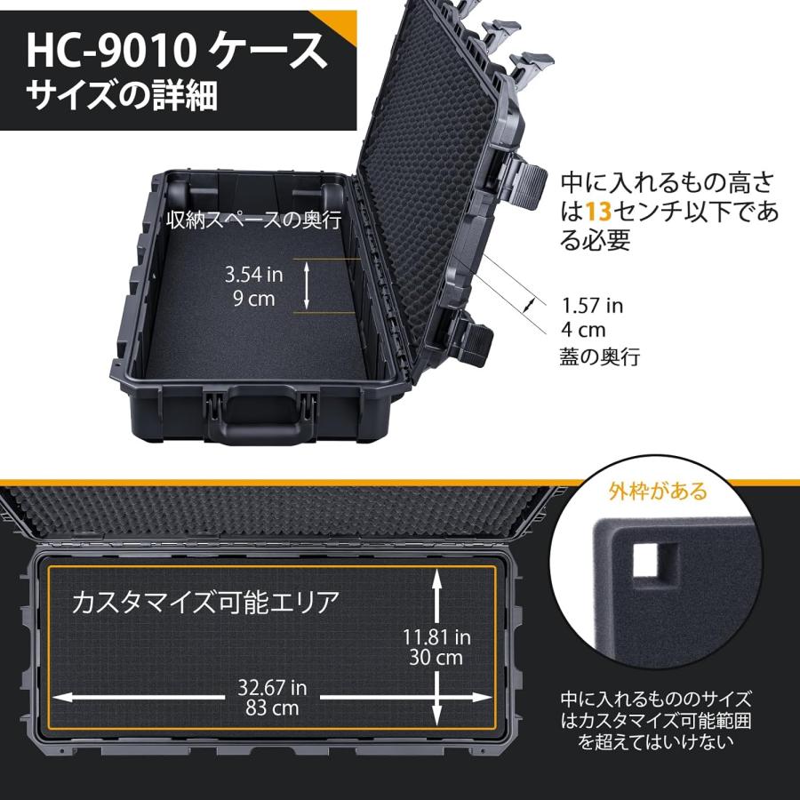 Lykus HC-9010 車輪付 防水防塵 プロテクターケース キャスター付 格子