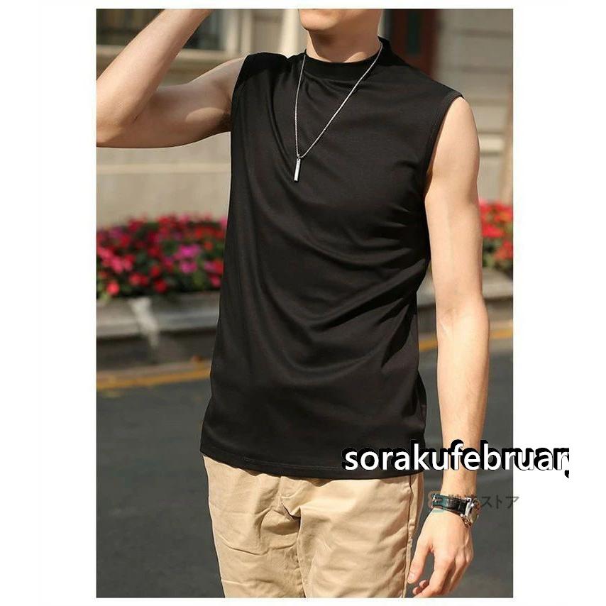■＃FR2 GOLF■人気 ストレッチモックネックノースリーブTシャツ モックネック タンクトップ メンズ ゴルフウエア ゴルフ 夏