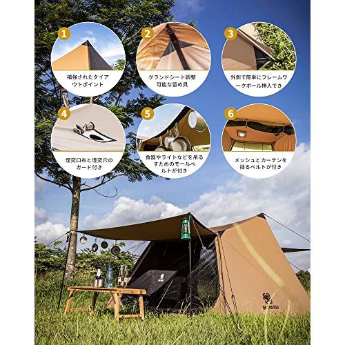 返品交換不可ブラウン SOLO HOMESTEAD パップテントtc 軍幕 キャンプ