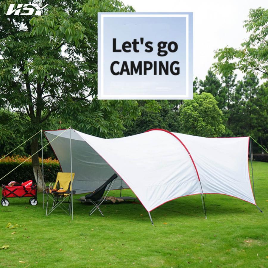 タープ 家族 キャンプ 多機能 屋外 防水 テント 6x6m 広いスペース 大型 日よけ パーティー｜sorakumo｜04