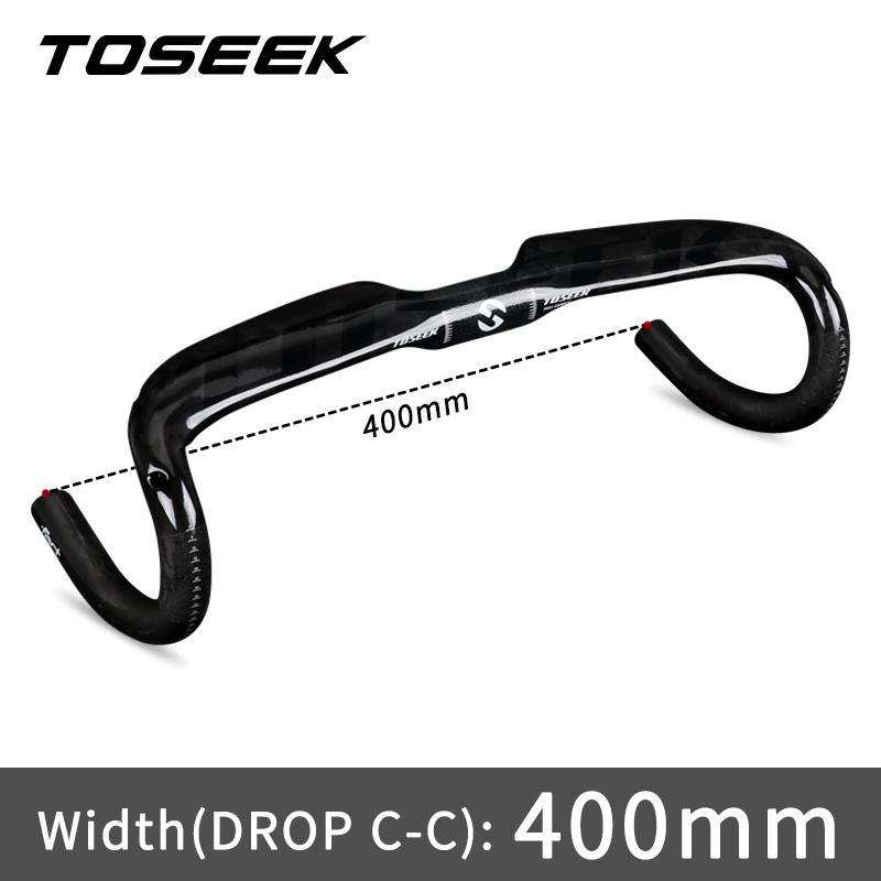 ロードバイク用 カーボン ハンドルバー ブラック レッド シルバー 400 420 440mm Toseek