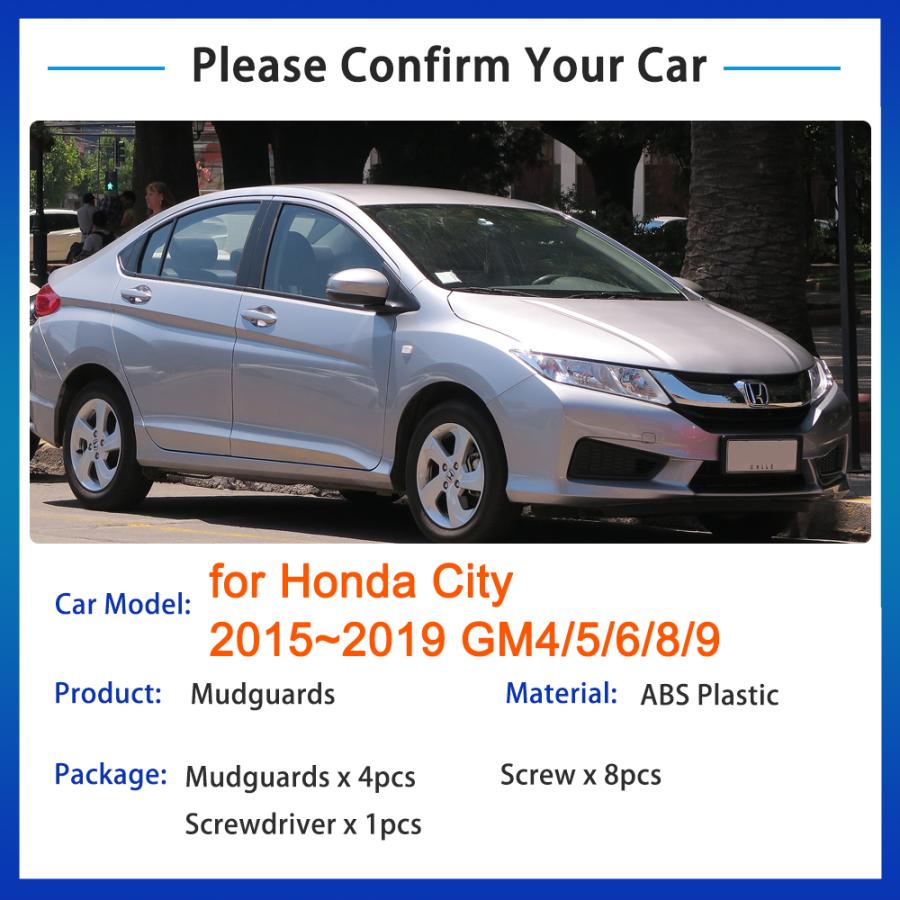 4x ホンダ シティ 2015 2016 2017 2018 2019 GM6 マッドフラップ スプラッシュガード フラップ マッドガード