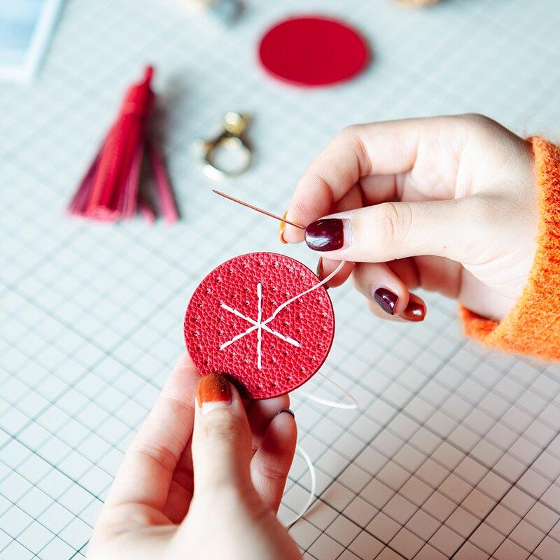 女性 クリスマス ギフト 手作り 縫製 ステッチ 手作り 創造的 牛革 ペンダント 装飾品 チュートリアル 提供｜sorakumo｜03