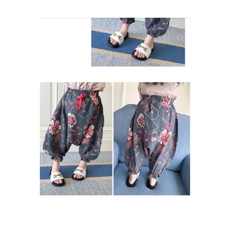 子供サルエルパンツ 花柄パンツ 女の子 男の子 ウエストゴム 可愛い