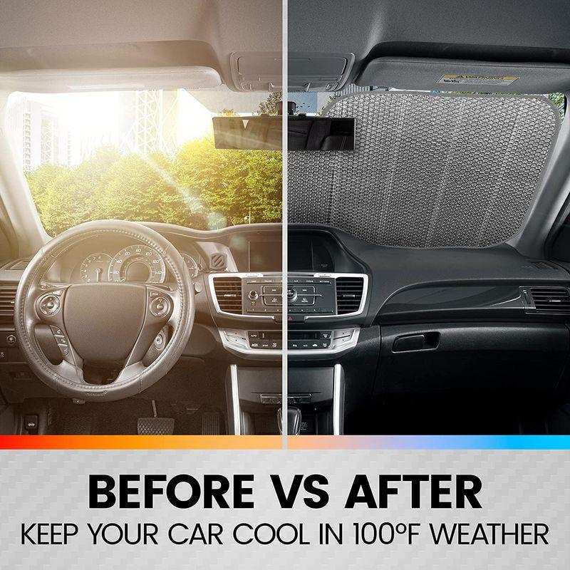 k フロントガラスシェード アコーディオン 折りたたみ式 自動車サンシェード 車 トラック Suv用 紫外線をブロック サンバイザープロ