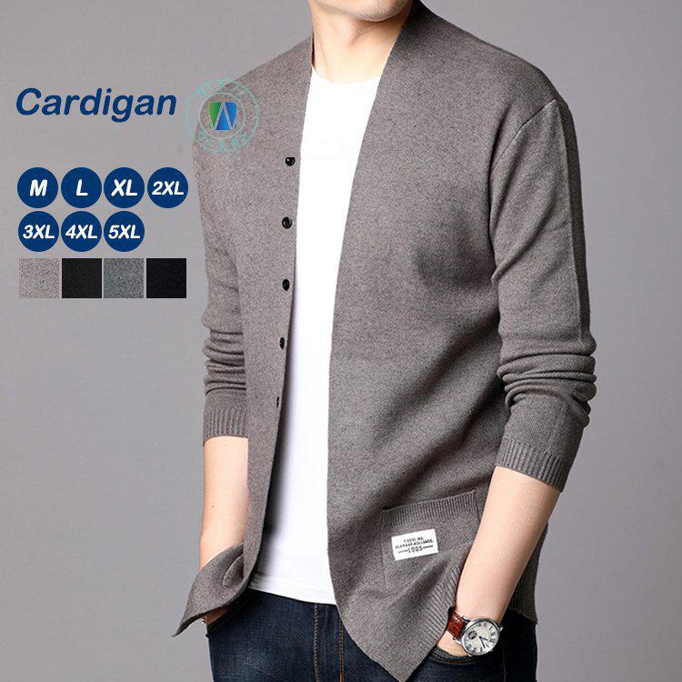 100 安い カーディガン メンズ 通勤 長袖 カジュアル コート 無地 春秋 シンプル アウター あったか 冬 ニット セーター