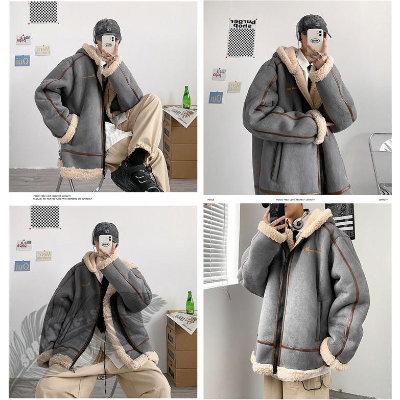 ジャケット コート メンズ ムートンジャケット フリースコート ムートンコート ジャケット 秋冬 アウター 厚手ジャケット ブルゾン 防寒 裏起毛 裏ボア 冬服 F400 そらまめyストア 通販 Yahoo ショッピング