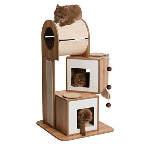 木製キャットタワー Amazon | アイリスプラザ キャットタワー 据え置き 木登り