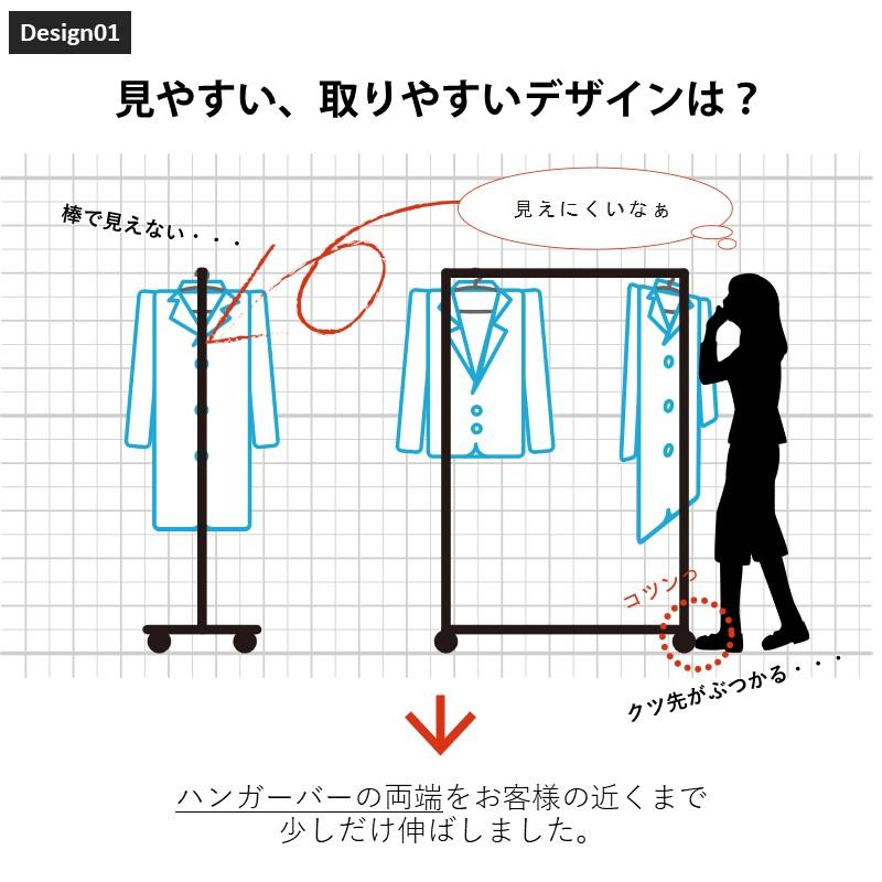 ハンガーラック 頑丈 業務用 キャスター付 幅120cm 耐荷重100kg ブラック スチール 店舗用 什器 壊れない ブラックダイヤモンド_4