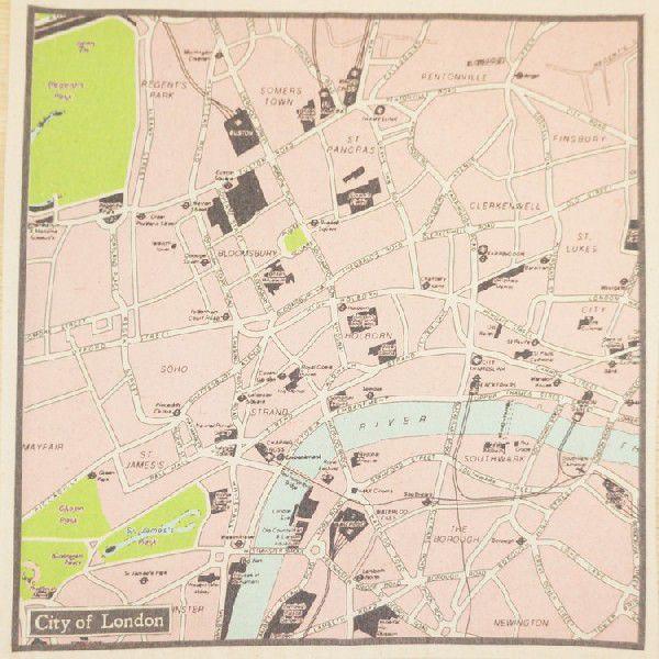 クッションカバー 45×45 地図柄 ロンドン アンティーク かわいい CCP-003MAP |  | 03