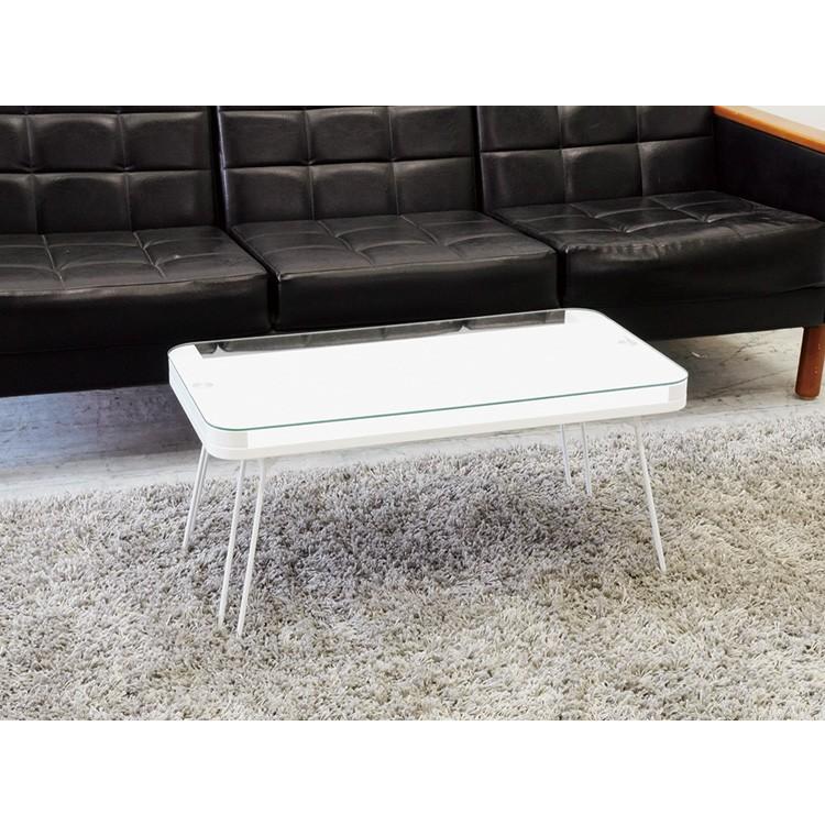 折り畳みガラステーブル ガラスフォールディングテーブル クレア